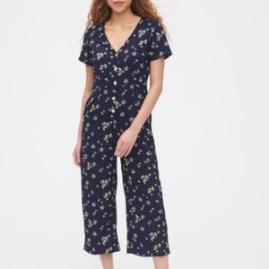 Gap Button Front Floral Jumpsuit sz 12 NWOT